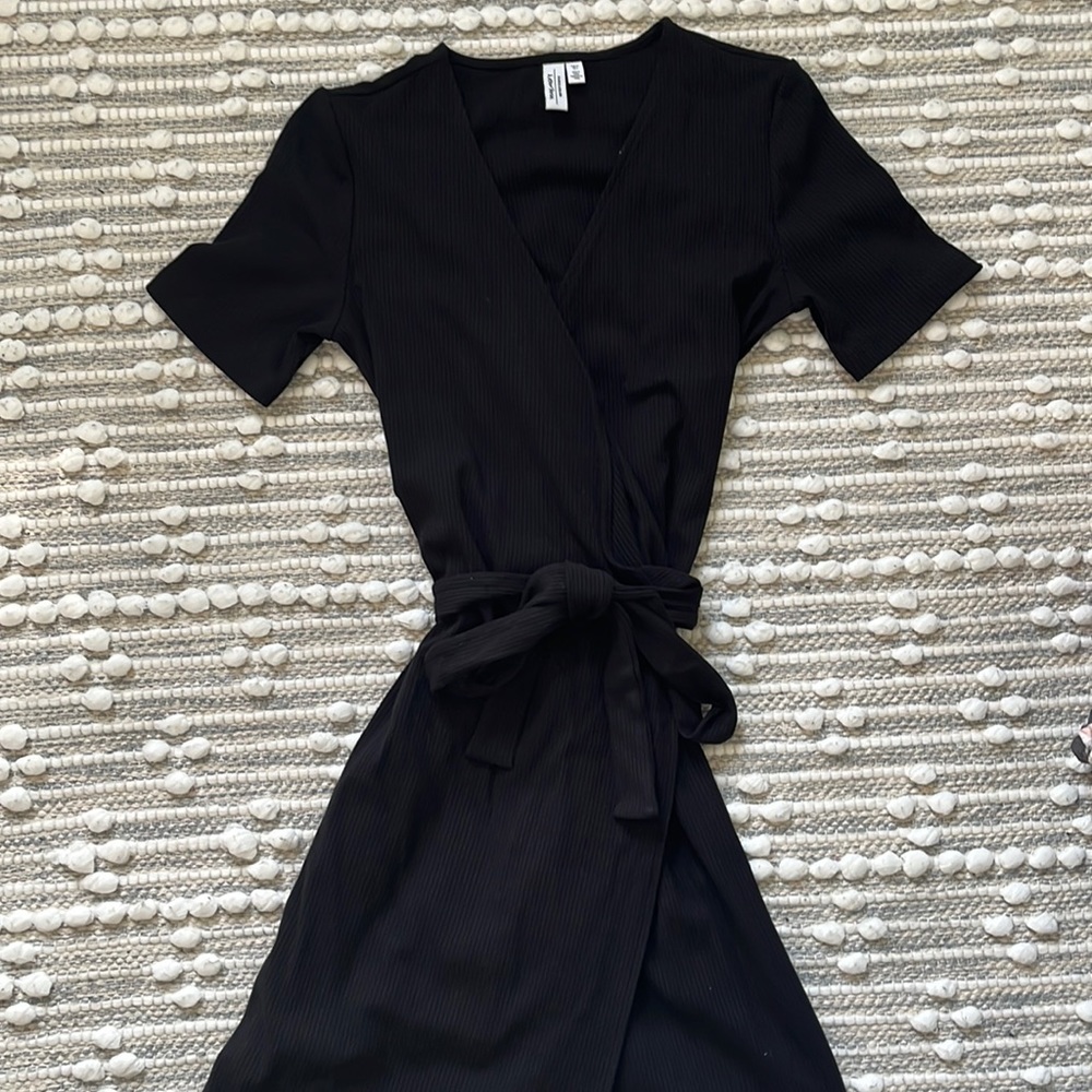 Ribbed wrap dress